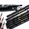 Pencils NYONI 10PCS Fine Black Charcoal Sketch Pencils Hard/Medium/Soft Carbon Pencil For Sketching Drawing Tool Art Supplies Gift