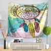 Tapisserier Hem Dekorativ vägg Hängande matta Tapestry Rektangel BEDSPREAD DREAM Catcher Feather Målningsmönster GT1264