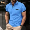 Herren-T-Shirts Modes Festes Polo-Hemd für Männer Sommer Hot Sale Revers Short Sleeve Bluse lässige Einfachheit Stil tragen lose T-Shirt 2445