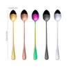 Dinnerware Sets 2pcs/set 8.9/7.6inch Tableware Stainless Steel Extended Handle Spoon Ice Cream Coffee Cocktail Stirring Long