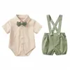 Babykläder set Summer Set småbarnväst och byxor rompers kläder pojke träningsdräkt söt vinter sport kostym mode barn flickor 26op#