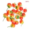 Fleurs décoratives Q6pe 20pcs Simulation artificielle Tomate Plastic Fake Fruit Fruit Home Party Decor