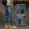 HARLAN JEANS Mens 2023 Spring e outono Temporada nova marca de moda americana Loose calças cônicas retas para homens