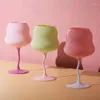 Wine Glasses Macaron Candy Contrast Color Goblet European Cup Cream Twist Girl Heart Glass