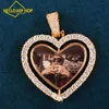 Hello hip-hop Custom Rotating Double-Sided Heart Love Shape Photo Pendant for Men Women Make Memory Picture Necklace Chain Hip Hop Jewelry