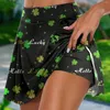 Gonne femminile da donna pantaloncini stampati pantaloncini stampano verde shamrock stampare pantalone casual mila irlandese mezza abbigliamento sportivo femmina