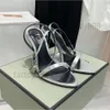 2024 Dress Shoes Lady Sandals High Heels Padlock Naked Sandal Luxury Brands Gold Heel Shiny Nappa Leather Pointy Wedding Party Dress Pump Ankle Strap Shoea