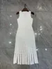 Casual Dresses 2024 Summer Luxury High Quality Fashion Women Tassel Sticked Vest Sleeveless Dress for Female 2 Color DDXGZ2V 12.18