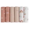 ブランケットGllquen Baby Cotton Muslin Swaddle Reeceing Burp Cloths Squares Boring Soft Soft for Boy Girl Born 28 "x28"