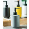 Liquid Soap Dispenser Ceramic Bottle Empty Pump For Home Restaurant Yellow