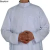 Islamiska klädmän Jubba Thobe Muslim Long Sleeve Loose Man Saudi Arabia Pakistan Kurta Muslim Costumes Tunic Men Abaya 240329