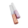 Storage Bottles 5ml Purple Lip Glaze Empty Shell Transparent Bottle Circle Gloss Tube Plastic Cosmetic Packaging Container 50pcs/Lot