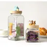 Storage Bottles Candy Jar With Lid Cereal Dispenser Creative Cute Square Glass Bottle Tea Box Kitchen Decoration Animal Sealed