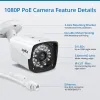System SANNCE 2MP XPOE HD Video Surveillance Cameras System 4CH H.264 NVR With 1080P Outdoor Waterproof Security NVR System Ip Camera