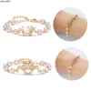 Cross 8-shaped Round Hollow Diamond Pearl Bracelet Multi Style Adjustable Bracelet