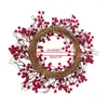 Decorative Flowers 10 Inch Christmas Wreath Red Decorations For Front Door Window Wall Indoor Outdoor Home Holiday