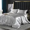 Ensembles de literie français romantique romantique en satin lavé en soie de luxe Couchette de couette de courtepointe King Taille avec draps de lit de paquet d'oreiller