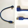 2024 USB3.0 AM TILL MICROB 90 graders armbåge Hög hastighetsöverföring Datakabel 29 cm kort kabel USB3.0 Datakabeladapter för höghastighetsdata