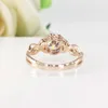 Bague de fiançailles Twist Halo Twist 18k 14K Rose avec def S