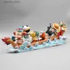 Action Toy Figures One Piece Anime Figure Str Hat Figures Dragon Boat Race Series Luffy Model Luffy and Friends Collection Contrôle Decoration Cadeaux L240402