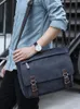 Canvas Laptop Shoulder Bag Messenger Bag Men Casual Crossbody Bags School Bookbag 240402