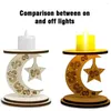 Ljushållare diy trämåne ledare 2024 ramadan dekoration party islamisk eid ljusstake levererar hem bord mubarak muslim g5t3