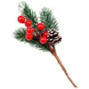 Fiori decorativi simulazione natalizia pino cono ramo snow fiocke berry albero decorazione per le vacanze pianta