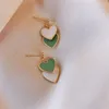 Dangle Earrings Asymmetrical Great For Parties 1 Pair Pearl Ear-rings Jewelry Green Heart Comfortable To Wear Alloy