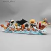 Figure di giocattoli d'azione One Piece Anime Figure Str Hat Figure Dragon Boat Race Series Rufy Modello Rufy e gli amici Collezione Decorazione da scrivania Regali L240402