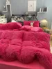 Bedding Sets Winter Extra Thick Mink Cashmere Bed Four-Piece Pink Coral Fleece Duvet Cover Girls' Sheet Student Dormitory Three-Piece