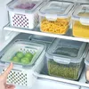 Opslagflessen 2/3 multifunctionele productencontainers voor koelkast met een filterbare mand en duurzame afdichting of om LightGray 1750 ml te filteren