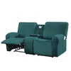 Chair Covers Reclining Loveseat With Middle Console Slipcover Velvet Stretch 2 Seat Sofa Furniture Protector