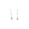 Boucles d'oreilles en peluche Panjbj 925 Perle en argent sterling une boucle d'oreille de jade pour femmes cadeaux Gireaux