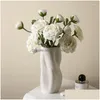 Vase Nordic Style Morandi Ceramic Desktop Vase Ornamentsリビングルームフラワーアレンジメント乾燥した家の装飾アクセサリードロップデリDHMVC