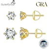 Rings Butterflykiss Classic SixClaw 0.52CT Moissanite Screws Back Earrings For Women S925 Sterling Silver Gold Plated Fine Jewelry