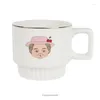 Tasses 300 ml grand-père et grand-mère en céramique Coffee tasse coréa ins tasse créative couple cadeau de mariage