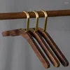 Hangers Solid Wood Hanger Brass Clothes Hook Wardrobe Storage Bedroom Clothing Organizer Punching Installation Closet