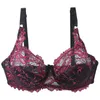 Bra de renda sexy para mulheres cde -xícara Bralette ultrafina espessa push up roupas íntimas plus size lingerie 240326