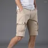 Short masculin Pantalon de travail du printemps et de l'été confortable pour le cheval de partage à jambe droite multi-poche