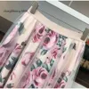 Kwiatowy 2024 Drukuj Kobiety T -koszulka+mesh spódniczka garniturka Bowknot vintage dwuczęściowe zestawy eleganckie kobietę 2019 letnia dziewczyna tops ops