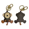 Key Rings designer Donkey Brand Old Flower Pendant Little Bear Leather Family Animal Tiger Cartoon Doll Lion Keychain Bag Decorative Gift EV6U