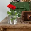 Vasen Blumenarrangement Shop Bucket Vase Lagerbehälter Plastikmüll kann Acrylhalter großer runder Topfbüro