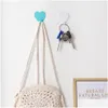 Hooks Rails Cute Hearthaped Hook Creative Metal Strong Adhesive Paste Wall Bearing Kitchen Seamless Heart Dream Catcher Drop Delive Dhpzk