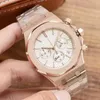 Classic Mens Watches Mouvement Quartz Watch 43 mm Fashion Business Wristwatch Montre de Luxe Gifts for Men Rose Gold