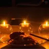 Kerzenhalter transparenter Glashalter Hochzeit Dinnertisch Dekoration Mode runde Bubble Hollow Candlestick