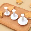 Moldes para hornear 3pcs Moldura de resorte Juego de galletas creativas DIY Stamper Fabricante de plástico ambientalmente amigable