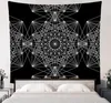 Taquestres Mandala Boho Decoração Flor da vida Parede de tapeçaria pendurada Branca Astrologia preta bruxaria Starry Moon Sun Hippie Walls