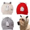 Collares de perros Sombrero Knit Pet Ears Tarmed Ear Cover Winter Scood Head Wrap Disfraz para mediano a grande