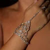 Bracelets de link 1pc Moda Bride Crystal Ring Bracelet Jóias Ladies requintadas Festa de casamento de luxo Acessórios de strass