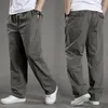 Pantalon masculin à crampons de cargaison chute de printemps avec un pantalon élastique à la taille décontractée en vrac pour confortable